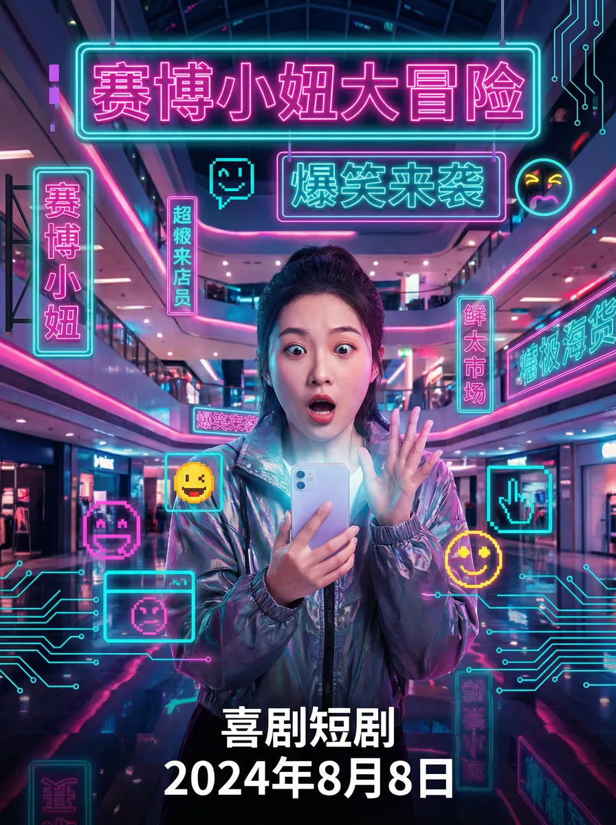 调教妈妈 搞笑喜剧短剧 - 赛博小妞大冒险海报